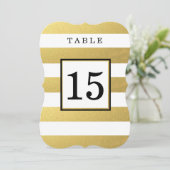 CARTES DE NUMÉRO DE TABLE DE MARIAGE EN OR CHIC (Debout devant)
