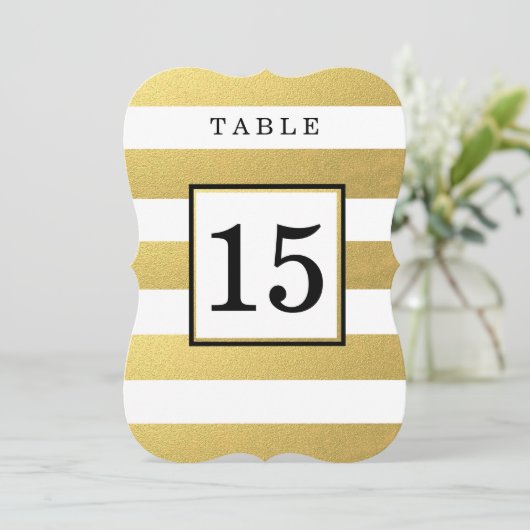 CARTES DE NUMÉRO DE TABLE DE MARIAGE EN OR CHIC (Debout devant)
