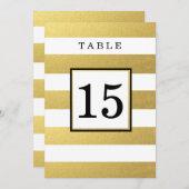 CARTES DE NUMÉRO DE TABLE DE MARIAGE EN OR CHIC (Devant / Derrière)