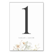 Cartes de Numéro de Table de Mariage Fleur Sauvage (Dos)