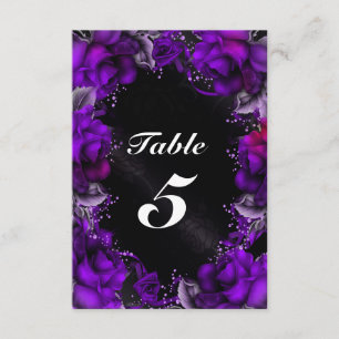 Cartes de numéro de table de mariage floral Roses