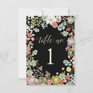 Cartes de Numéro de Table de Mariage Jardin Floral