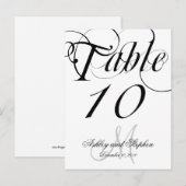 Cartes de numéro de table de mariage monochromes à (Devant / Derrière)