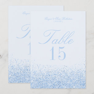 Cartes de numéro de table de mariage pailletées bl