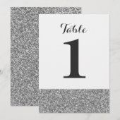 Cartes de numéro de table de mariage pailletées él (Devant / Derrière)