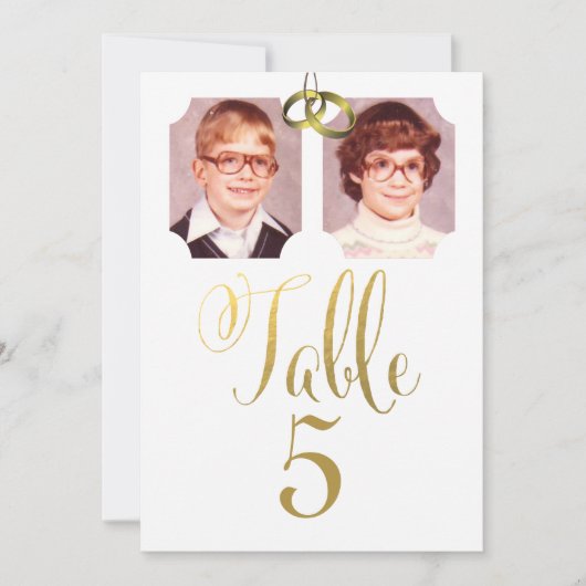 Cartes de Numéro de Table de Mariage Photos École  (Devant)