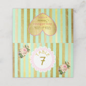 Cartes de numéro de table de mariage Roses Rose Ve (Extérieur déplié)