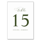 Cartes de numéro de table de mariage vert blanc mi (Par défaut)