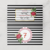 Cartes de numéro de table des Mariages de rose noi (Extérieur déplié)