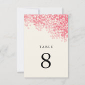 Cartes de Numéro de Table Douche de Lumière Rose C (Dos)