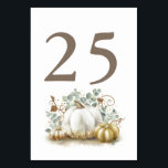 Cartes de numéro de table du Mariage de automne Ci<br><div class="desc">Cartes Numéro de tableau Citrouille d'automne</div>
