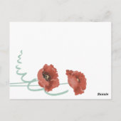 Cartes de numéro de table du Mariage Red Peonies (Dos)