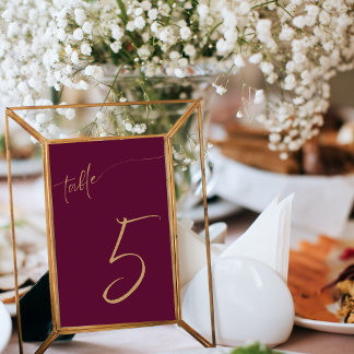 Cartes de numéro de table du mariage royal