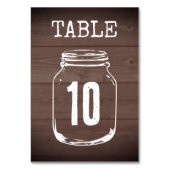 Cartes de numéro de table du mariage rustique en b (Dos)