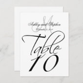 Cartes de numéro de table élégantes pour mariages (Devant / Derrière)