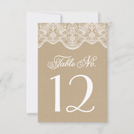 Cartes de numéro de table en dentelle de brocart C (Devant)