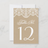 Cartes de numéro de table en dentelle de brocart C (Dos)