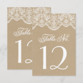 Cartes de numéro de table en dentelle de brocart C (Devant / Derrière)