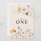 Cartes de numéro de table Fleur sauvage (Devant)