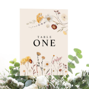 Cartes de numéro de table Fleur sauvage