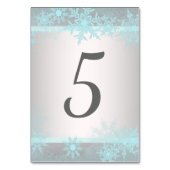 Cartes de numéro de table Flocon de neige Bleu sar (Dos)