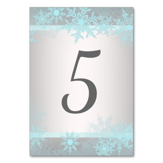 Cartes de numéro de table Flocon de neige Bleu sar (Par défaut)