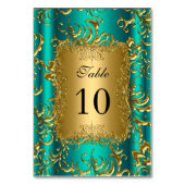 Cartes de numéro de table Jade Vert Or (Dos)