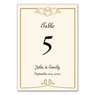 Cartes de numéro de table Mariage celtique