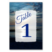 Cartes de Numéro de Table Mariage Stark Blue Ocean (Dos)