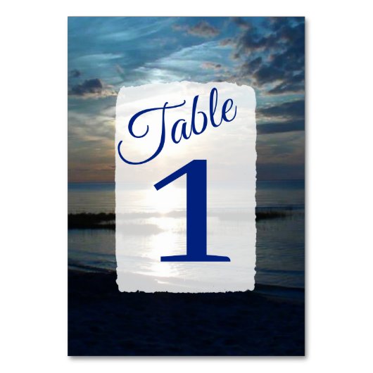Cartes de Numéro de Table Mariage Stark Blue Ocean (Par défaut)