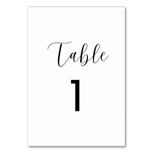 Cartes de Numéro de Table Minimalistes (Par défaut)