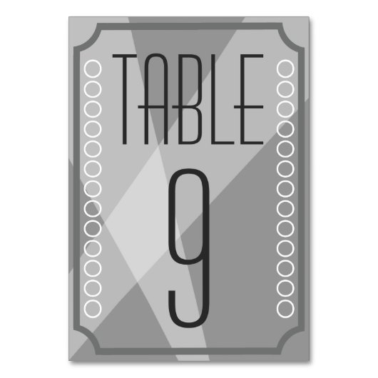 Cartes de numéro de table Old Hollywood Style (Par défaut)