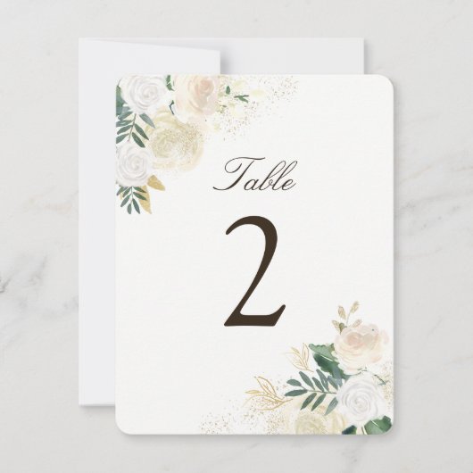 Cartes de numéro de table romantiques rustiques en (Devant)