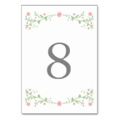 Cartes de numéro de table rose (Dos)