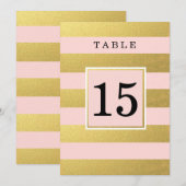 CARTES DE NUMÉRO DE TABLE ROSE EN FEUILLE D'OR FAU (Devant / Derrière)