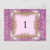 Cartes de numéro de table rose or (Dos)