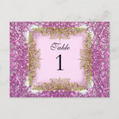 Cartes de numéro de table rose or (Devant)