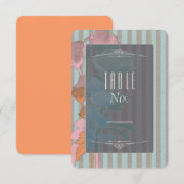 Cartes de numéro de table - Roses sur lin (Devant / Derrière)