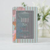 Cartes de numéro de table - Roses sur lin (Debout devant)