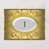 Cartes de Numéro de Table Royal Blanc Or (Dos)