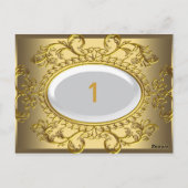 Cartes de Numéro de Table Royal Blanc Or (Dos)