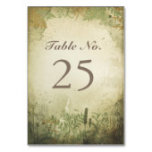 Cartes de numéro de table Rustic WOODLAND (Dos)