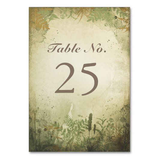 Cartes de numéro de table Rustic WOODLAND (Par défaut)
