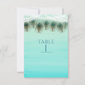 Cartes de numéro de table rustiques avec plumes de (Devant)