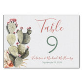 Cartes de numéro de table Terra cotta et Cactus Ma (Dos)