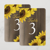 Cartes de numéro de table Tournesol personnalisabl (Devant / Derrière)