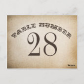 Cartes de numéro de table vintage (Dos)