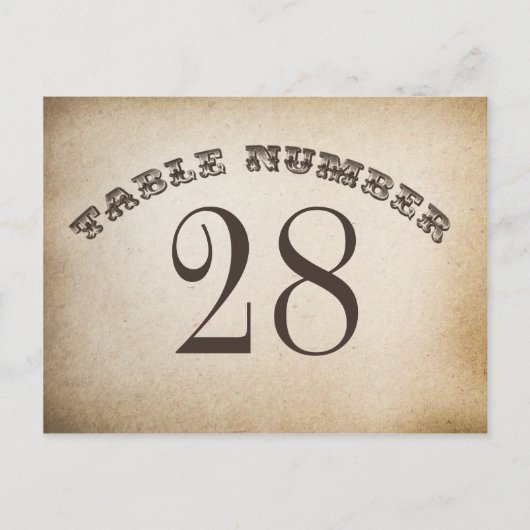 Cartes de numéro de table vintage (Devant)