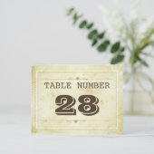 Cartes de numéro de table vintage (Debout devant)