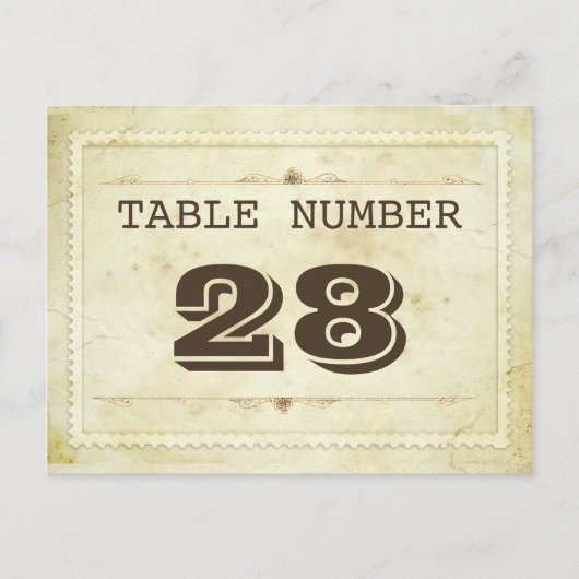 Cartes de numéro de table vintage (Devant)